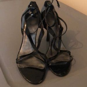 Black strappy heels